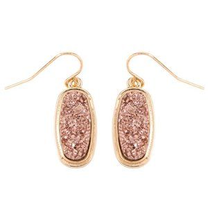 ROSE GOLD DRUZY HOOK EARRINGS